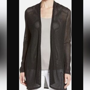 Eileen Fisher Open Knit Cardigan Mesh‎ Duster Size Medium
